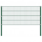 Panneau de clôture avec poteaux Fer 10,2 x 0,8 m Vert