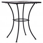 Table de bistro mosaïque noir et blanc 60 cm  céramique