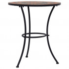Table de bistro mosaïque orange/gris 60 cm céramique