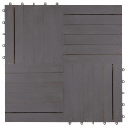 Carreaux de terrasse 10pcs délavage gris 30x30 cm acacia solide