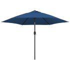 Parasol d'extérieur avec led et mât en acier 300 cm bleu helloshop26 02_0008174
