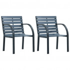 Chaises de jardin 2 pcs gris bois