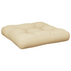 Coussin de palette beige 60x61,5x10 cm tissu