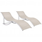 Chaises longues pliables 2 pcs Textilène - Couleur au choix