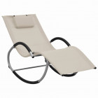 Chaise longue avec oreiller textilène - Couleur au choix