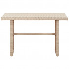 Table de jardin beige 110x60x74 cm résine tressée