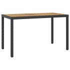 Table de jardin noir et marron 123x60x74cm bois d'acacia solide