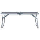 Table pliable de camping gris aluminium 60x40 cm