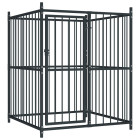 Chenil extérieur cage enclos parc animaux chien extérieur pour chiens 120 x 120 x 150 cm noir  02_0000461