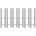 Piquets de clôture 6 pcs argenté 14x6x60 cm acier galvanisé