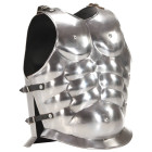 Cuirasse d'armure corporelle de soldat romain gn argenté acier