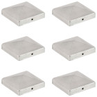 Bouchons de poteau de clôture 6 pcs métal galvanisé 101x101 mm