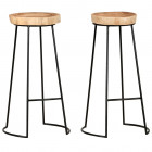 Tabourets de bar 2 pcs bois d'acacia massif