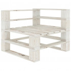 Canapé d'angle palette de jardin bois blanc