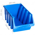 Bacs empilables de stockage 14 pcs bleu plastique