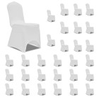 Housses élastiques de chaise blanc 30 pcs