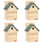 Nichoirs 4 pcs 23x19x33 cm bois de sapin