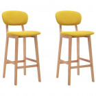 Tabourets de bar 2 pcs jaune moutarde tissu