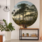 Papier peint cercle umbrella pines in italy 142,5 cm
