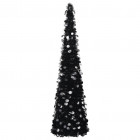Sapin de Noël artificiel escamotable Noir 180 cm PET