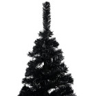 Sapin de Noël artificiel avec support Noir 180 cm PVC