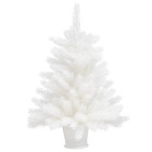 Sapin de Noël artificiel avec un pot Blanc 65 cm PE