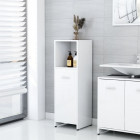  Armoire de salle de bain - Blanc brillant 30x30x95 cm