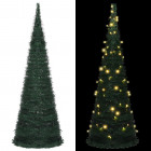  Sapin de Noël artificiel avec guirlandes et LED Vert 180 cm