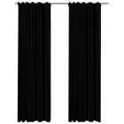 Rideaux occultants aspect lin avec crochets 2pcs 140x245cm - Couleur au choix