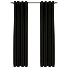 Rideaux occultants aspect de lin 2 pcs anthracite 140x245 cm