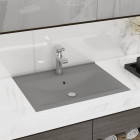 Lavabo avec trou de robinet gris clair mat 60x46 cm céramique