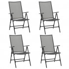 Chaises pliables en maille 4 pcs acier anthracite