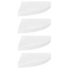 Étagères d'angle flottantes 4pcs blanc brillant 35x35x3,8cm mdf