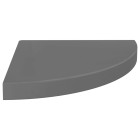 Étagère d'angle flottante gris brillant 35x35x3,8 cm mdf