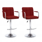 Tabourets de bar 2 pcs rouge bordeaux similicuir