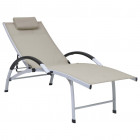 Chaise longue aluminium textilène - Couleur au choix