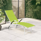 Chaise longue textilène et aluminium vert