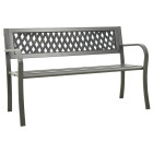 Banc de jardin meuble de patio d'extérieur terrasse 125 x 53 x 77 cm acier gris 