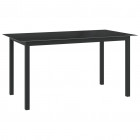 Table de jardin noir 150x90x74 cm aluminium et verre