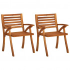 Chaises de jardin bois d'acacia solide - Nombre de chaises au choix