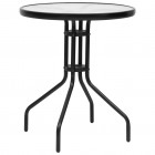 Table de jardin noir Ø60x70 cm acier