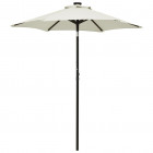 Parasol avec lumières led sable 200x211 cm aluminium