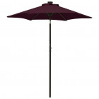 Parasol avec lumières led rouge bordeaux 200x211 cm aluminium