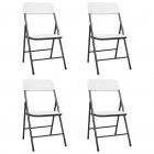 Chaises de jardin pliables 4 pcs PEHD Blanc