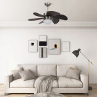 Ventilateur de plafond avec lampe 76 cm - Couleur au choix