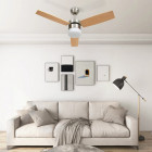 Ventilateur de plafond lampe et télécommande 108cm - Couleur au choix