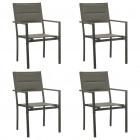 Chaises de jardin 4 pcs textilène et acier gris et anthracite