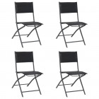 Chaises de jardin pliables 4 pcs acier et textilène