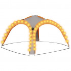 Tente de réception avec LED et 4 parois 3,6x3,6x2,3m - Couleur au choix