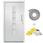 Porte d'entrée aluminium et pvc blanc 100x210 cm